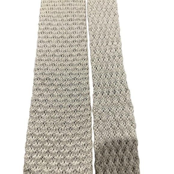 LIBERTY OF LONDON TIE MENS BEIGE KNITTED TEXTURE COTTON MADE ENGLAND Dry Cleaned - Picture 7 of 8